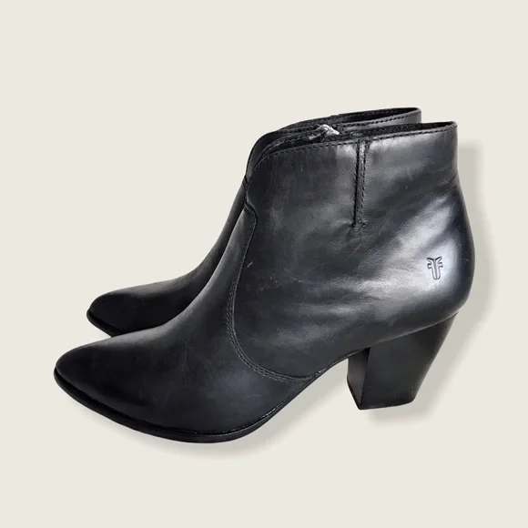 Frye Jennifer Leather Black Casual Ankle Booties
